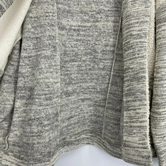 Anthropologie Saturday Sunday Sweater Womens Sz M Gray Knit Sherpa Open Cardigan - Picture 12 of 12